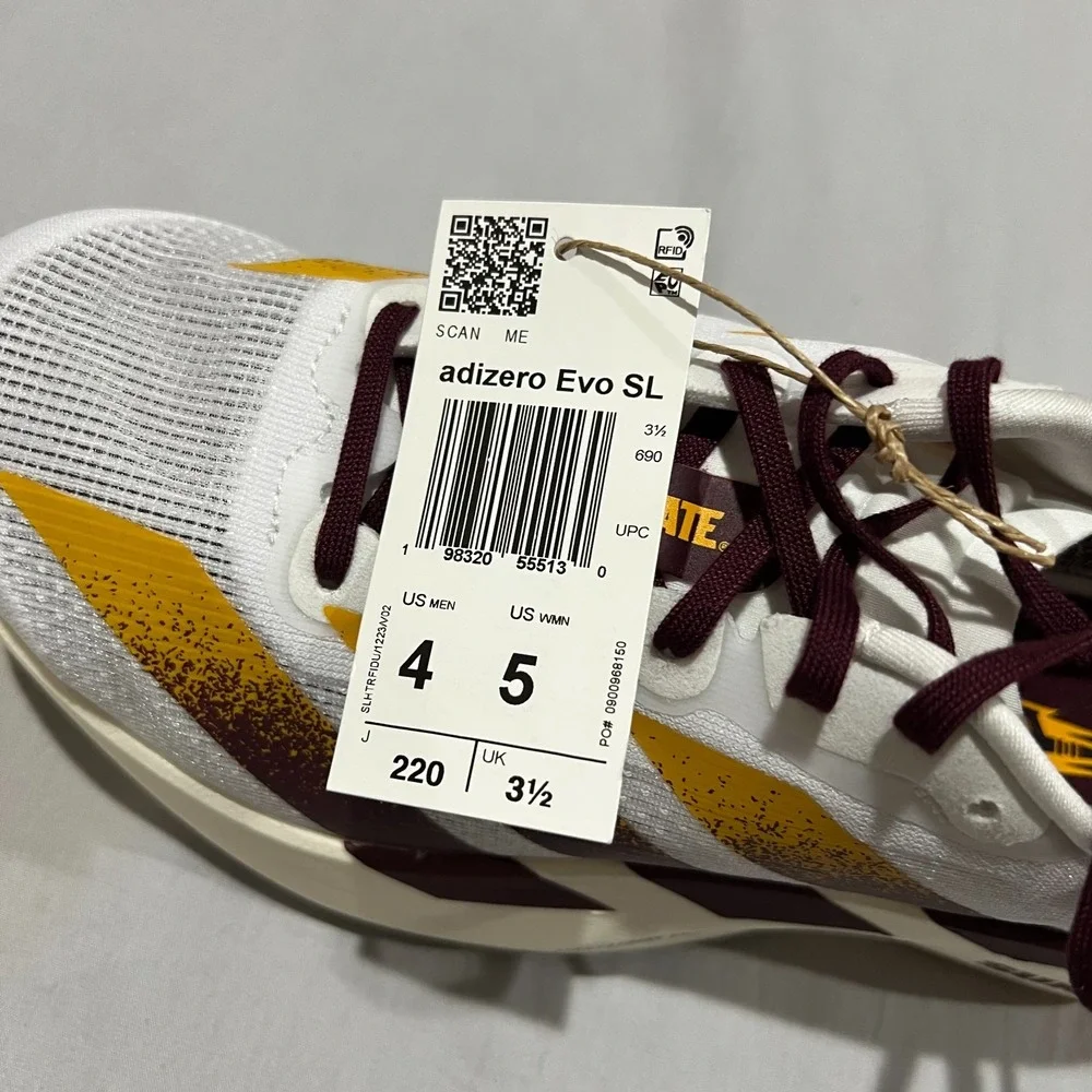 Adidas Adizero Evo SL JQ4572 Arizona State Sun Devils NCAA Running Shoes Size 5